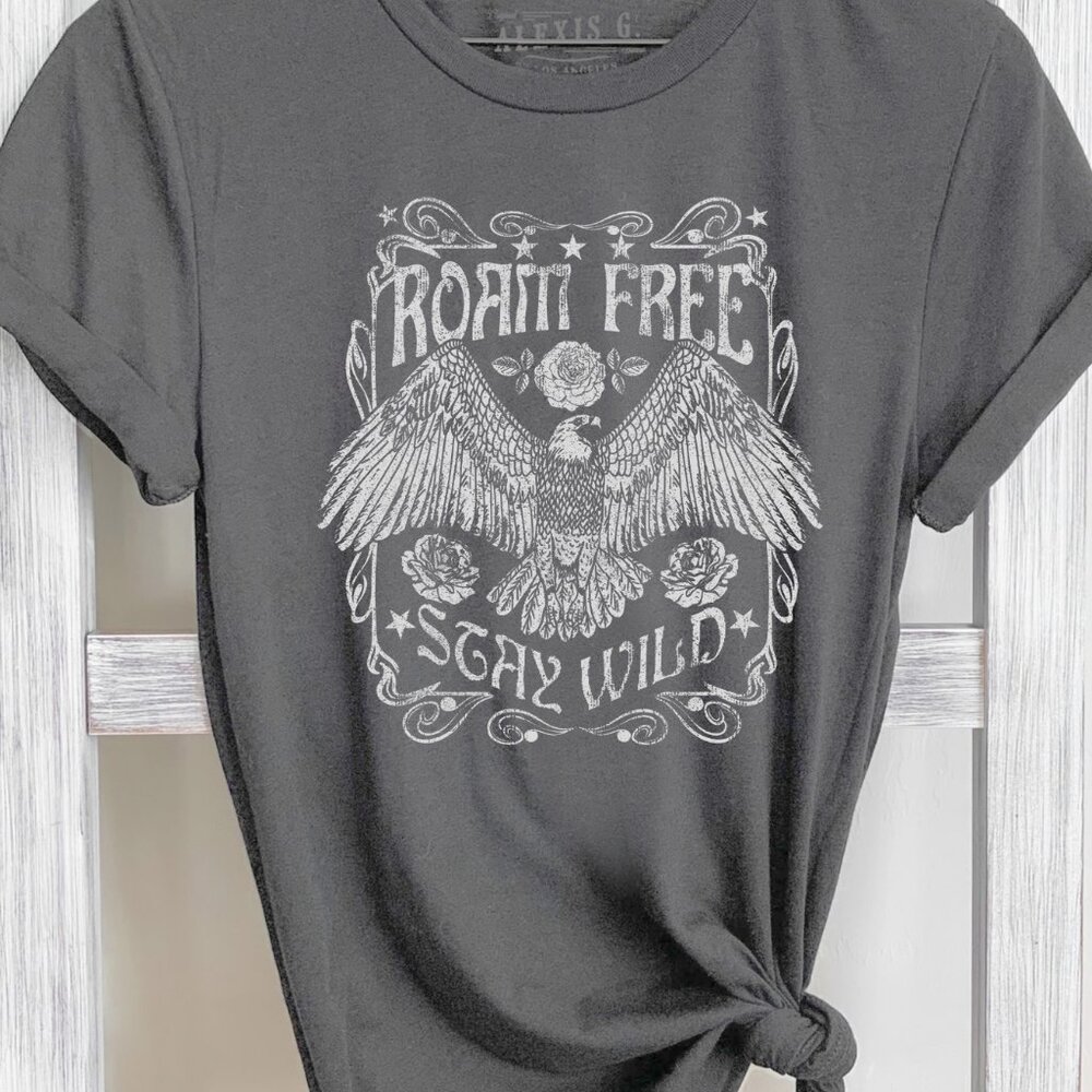 Roam Free Stay Wild Graphic Tee, Boho Stay Wild Shirt, Roam Free Shirt